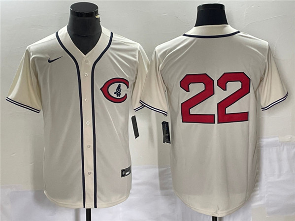 Men's Chicago Cubs #22 Jason Heyward 2022 Cream Field of Dreams Cool Base Stitched Baseball Jersey